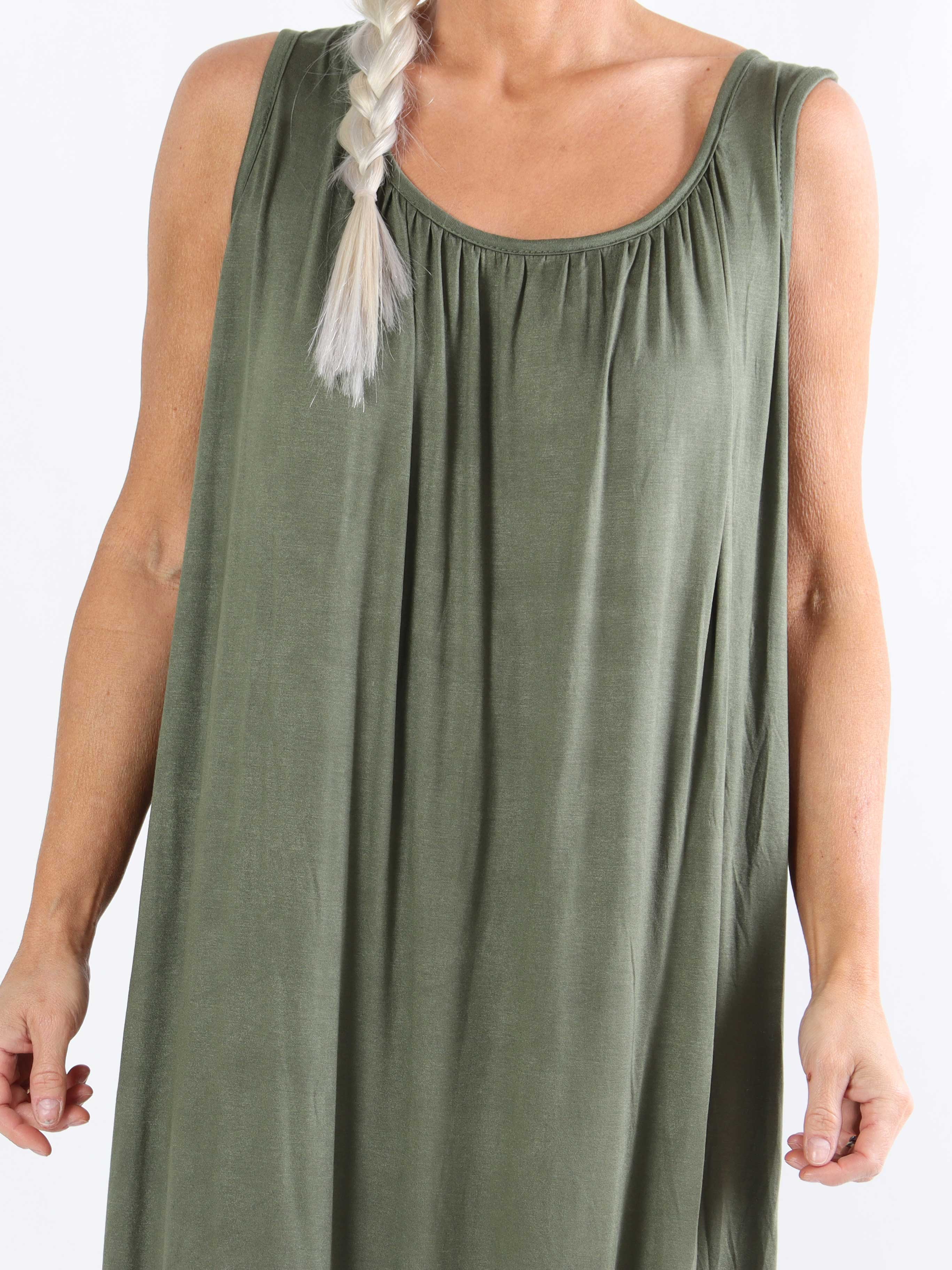 Miracle Sleeveless Dress - Plus size basis kjole i viskose med elastik forneden